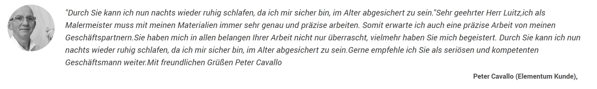 Cavallo Elementum Erfahrung